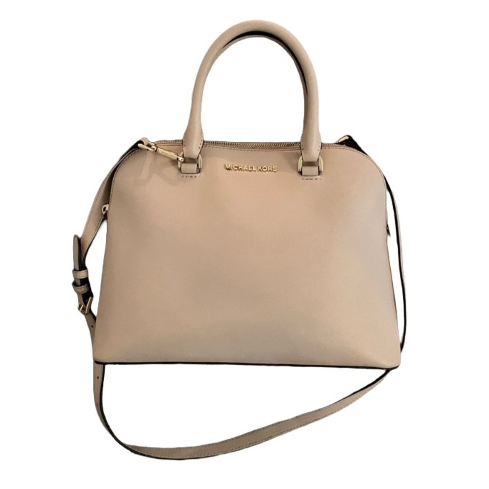 In Beautiful Condition!! MICHAEL KORS Cream Saffiano Leather Crossbody/Satchel